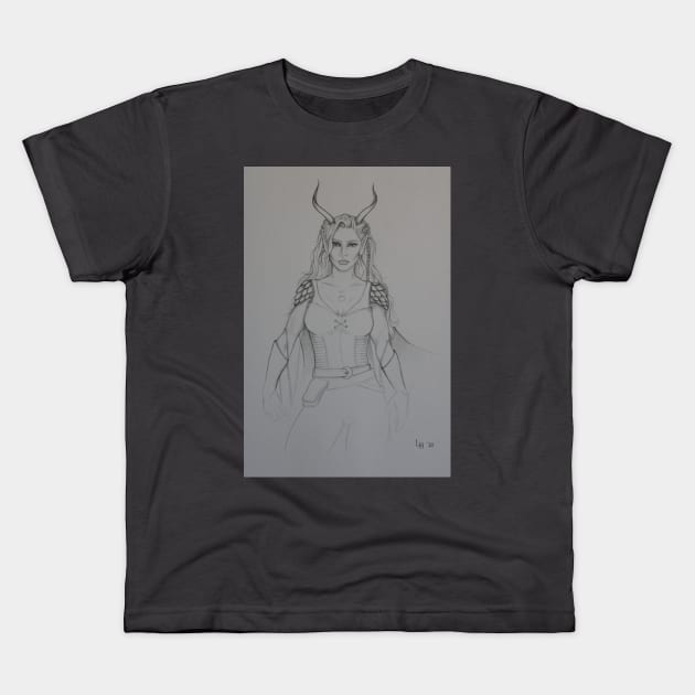 Violexx- Tiefling Cleric from Intelligence Check Kids T-Shirt by IntelligenceCheck